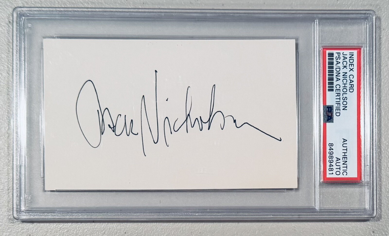 Jack Nicholson Signed Autographed 3x5 Card PSA DNA Cert Slabbed Batman Shining