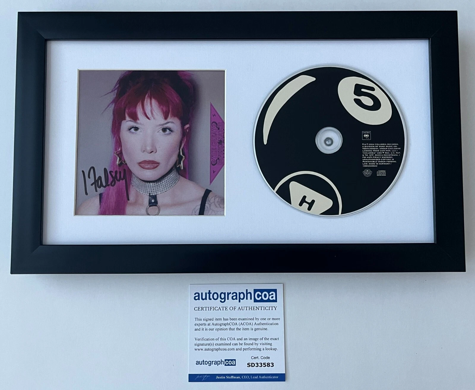HALSEY SIGNED THE GREAT IMPERSONATOR A FRAMED & MATTED CD & AUTOGRAPH ACOA COA