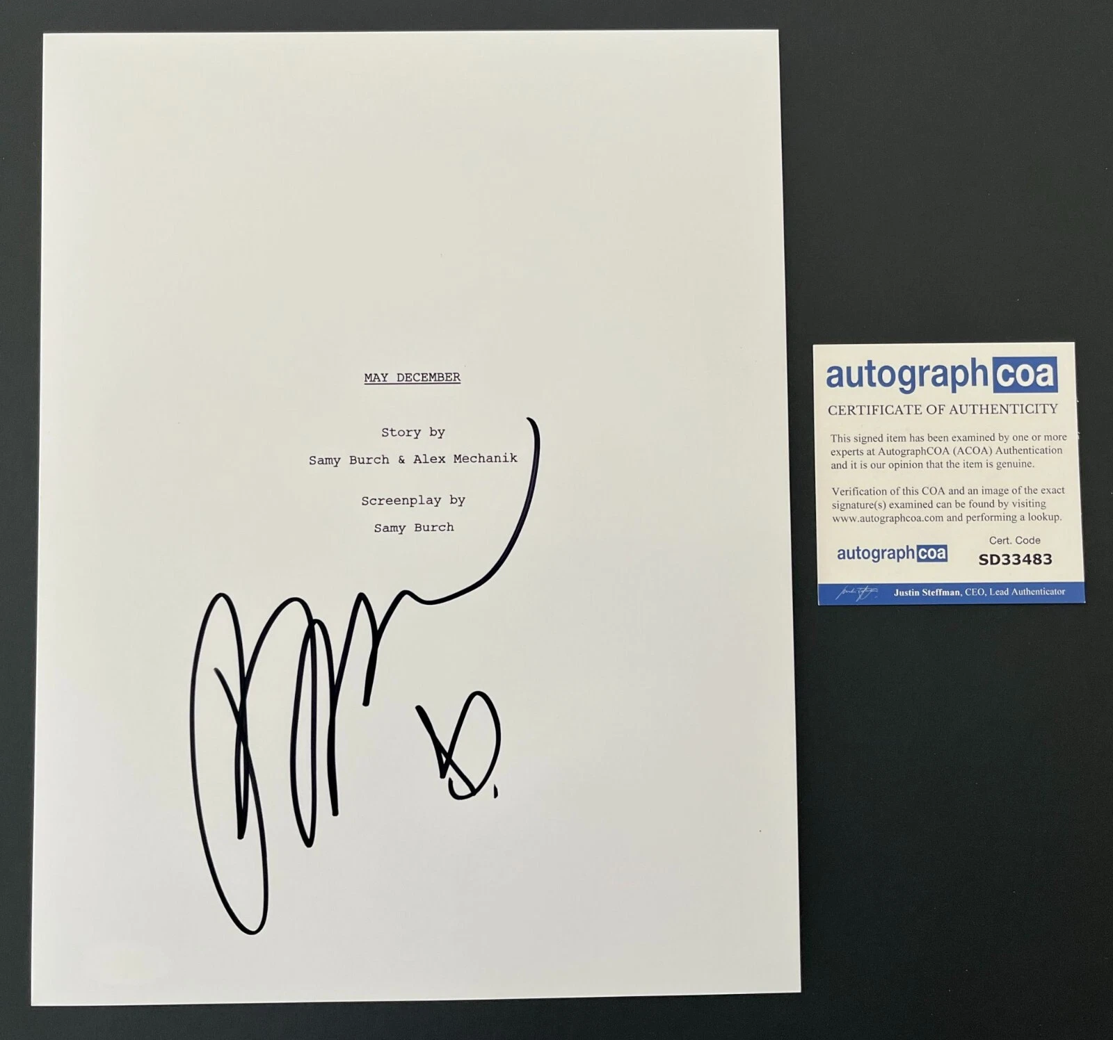 TODD HAYNES SIGNED MAY DECEMBER MOVIE SCRIPT w/EXACT PROOF & AUTOGRAPH COA ACOA