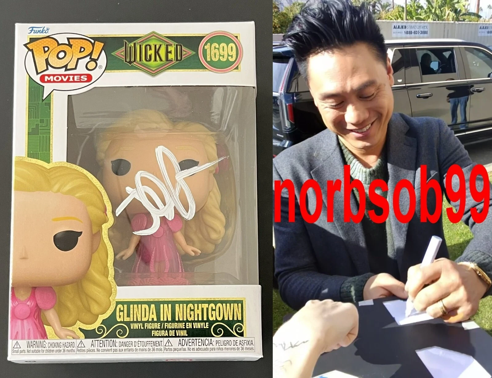 JON M. CHU SIGNED GLINDA WICKED FUNKO POP #1699 w/EXACT PROOF & BECKETT COA