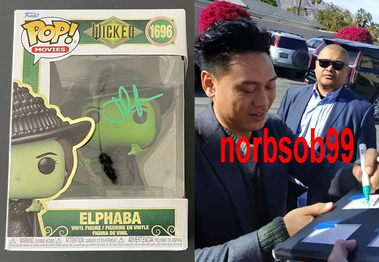 JON M. CHU SIGNED GLINDA WICKED POP FUNKO #1696 w/EXACT PROOF & BECKETT COA