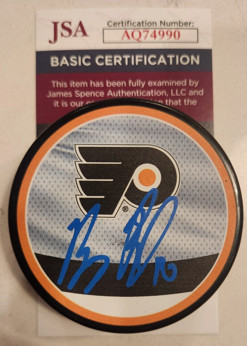 Bobby Brink Signed Reverse Retro Puck w/ JSA COA #AQ74990 Philadelphia Flyers