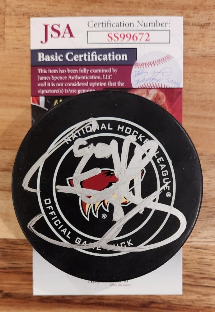 Barrett Hayton Signed Official NHL Game Puck w/ JSA COA #SS99672 Arizona Coyotes