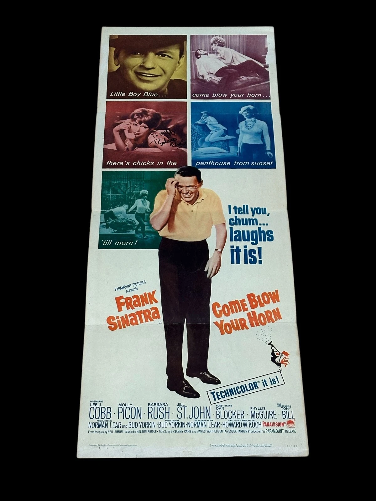 Barbara Rush Come Blow Your Horn Signed Autograph Original Poster Frank Sinatra