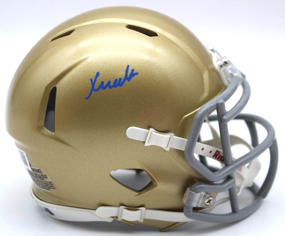 XAVIER WATTS SIGNED NOTRE DAME IRISH MINI FOOTBALL HELMET W/BECKETT COA BR32645 COLLECTIBLE MEMORABILIA