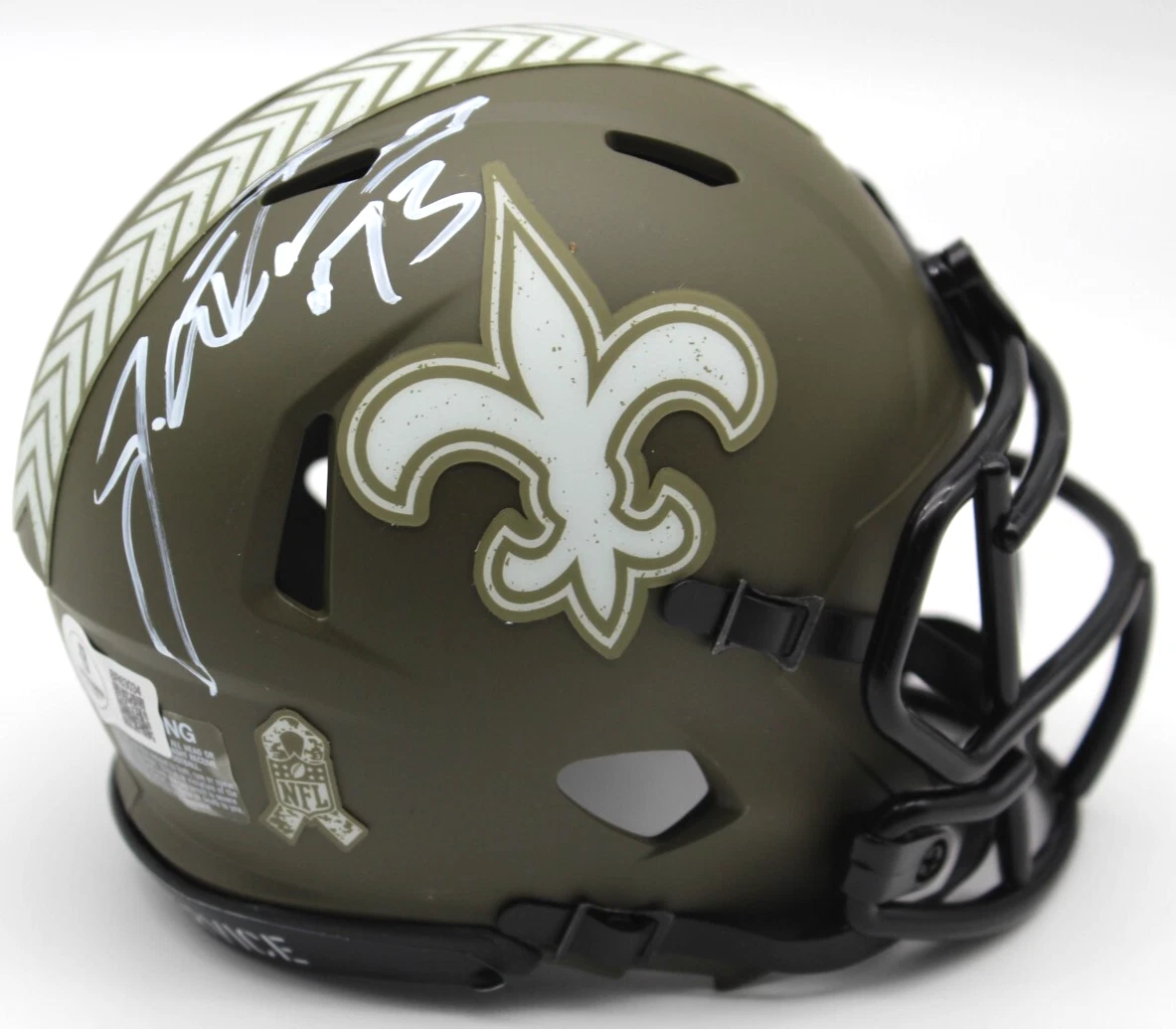 Jahri Evans Signed New Orleans Saints Mini Football Helmet w/Beckett COA BR63034
