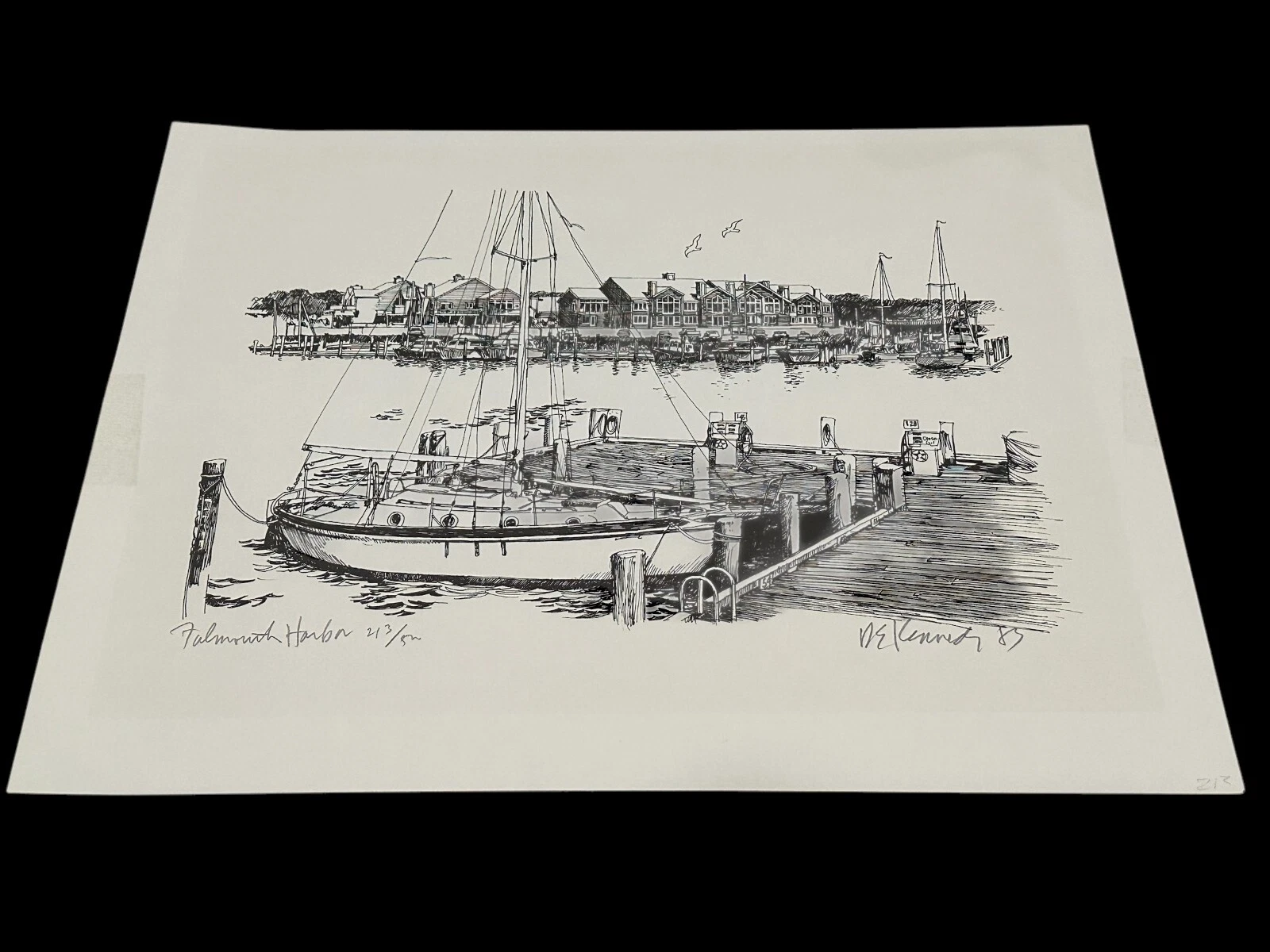 Robert Kennedy Falmouth Harbor Mass Signed Autograph Limited #213/500 Lithograph