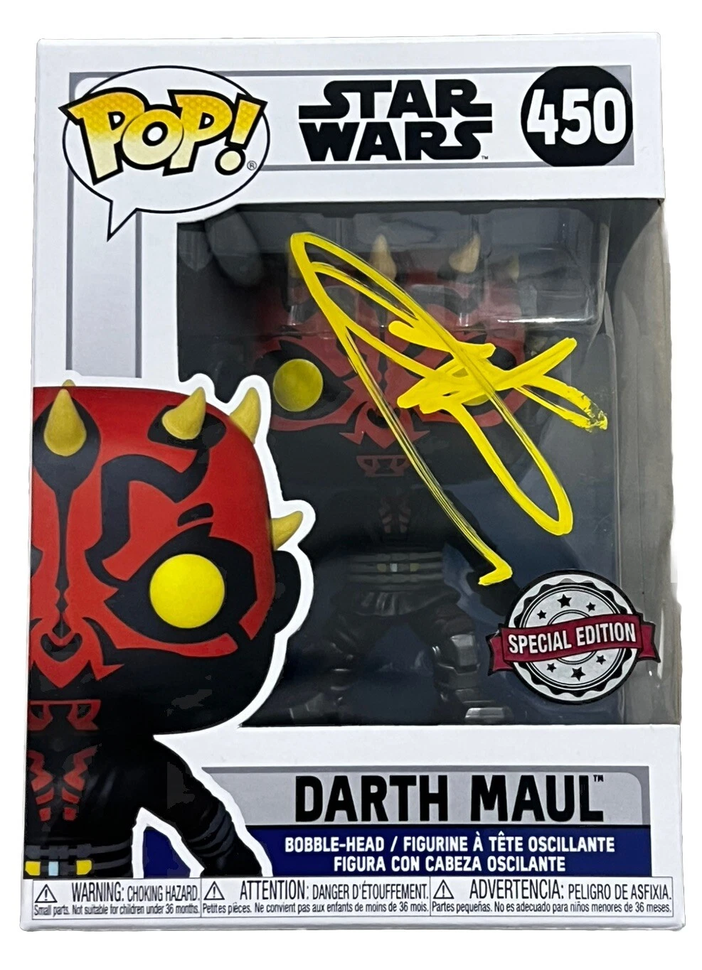 RAY PARK signed (STAR WARS) Darth Maul Funko Pop #450 PSA/DNA AO73820