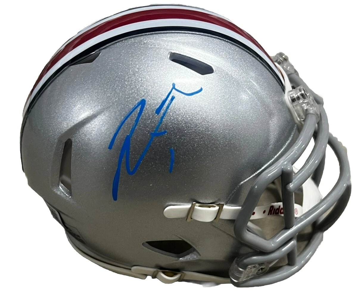 JUSTIN FIELDS signed (OHIO STATE BUCKEYES) mini football helmet BECKETT BP59095
