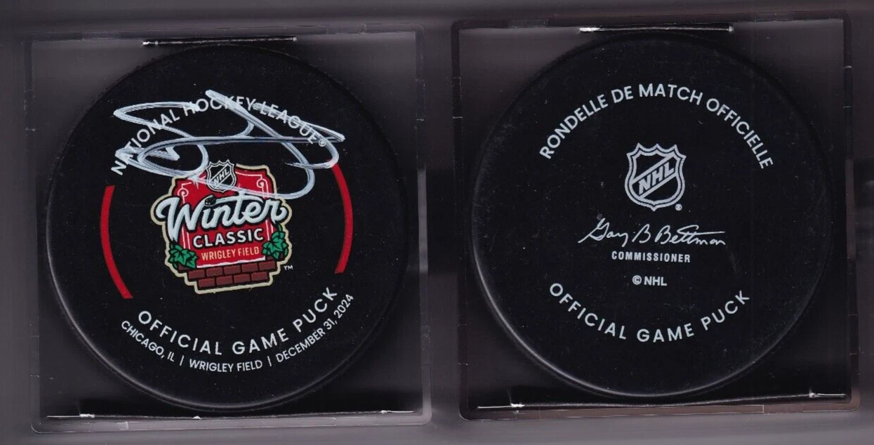 SETH JONES signed (CHICAGO BLACKHAWKS) 2024 WINTER CLASSIC official game puck