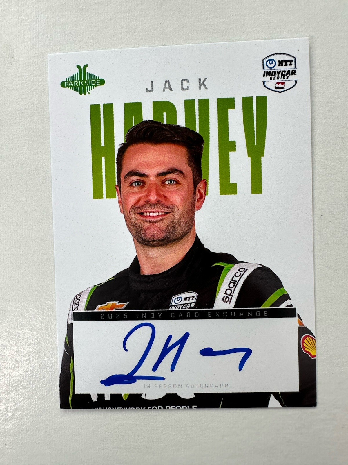 Jack Harvey Signed Trading Parkside 2025 Indy Card Exchange Exclusive 500