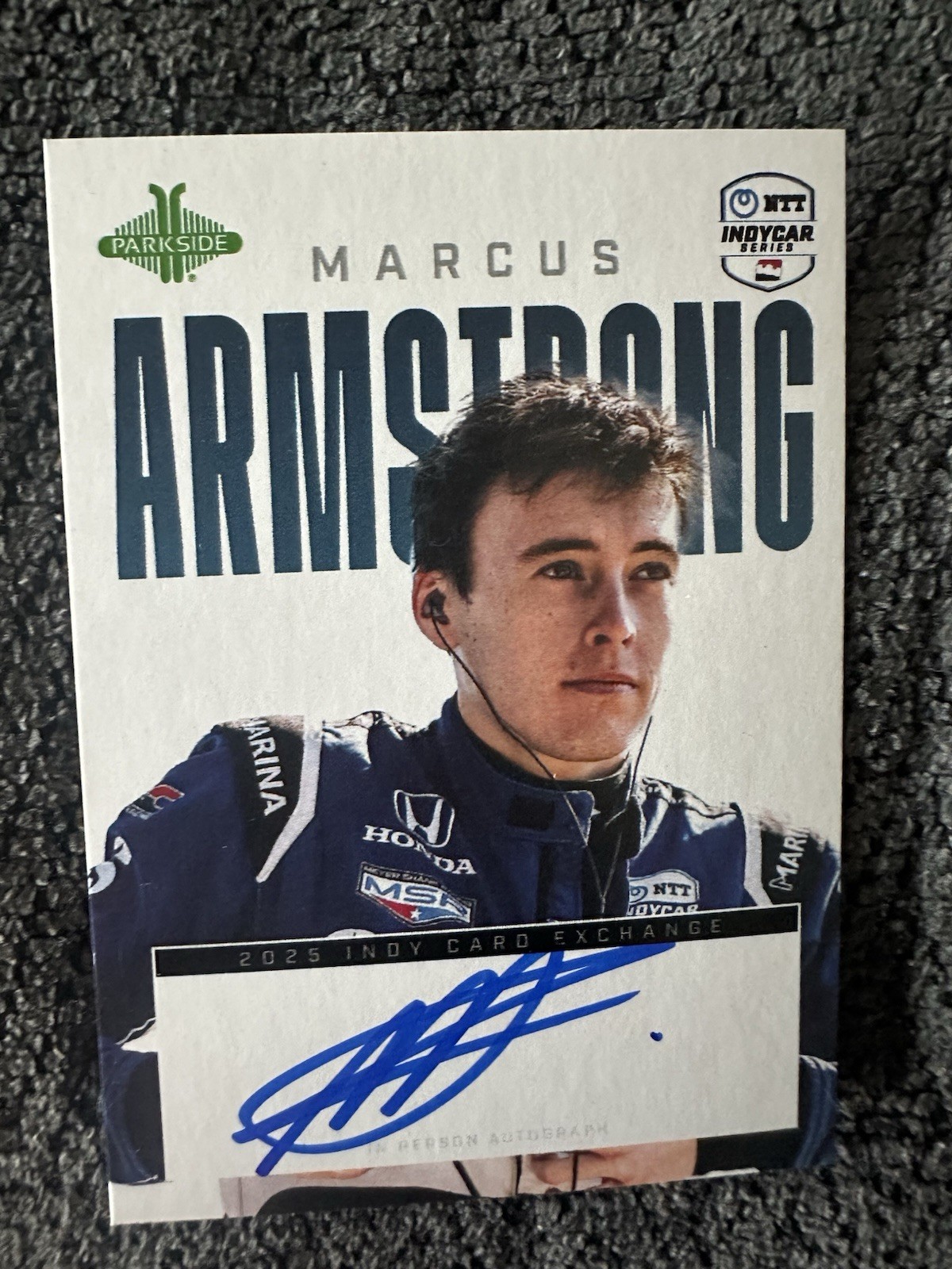 Marcus Armstrong Signed Trading Parkside 2025 Indy Card Exchange Exclusive 500