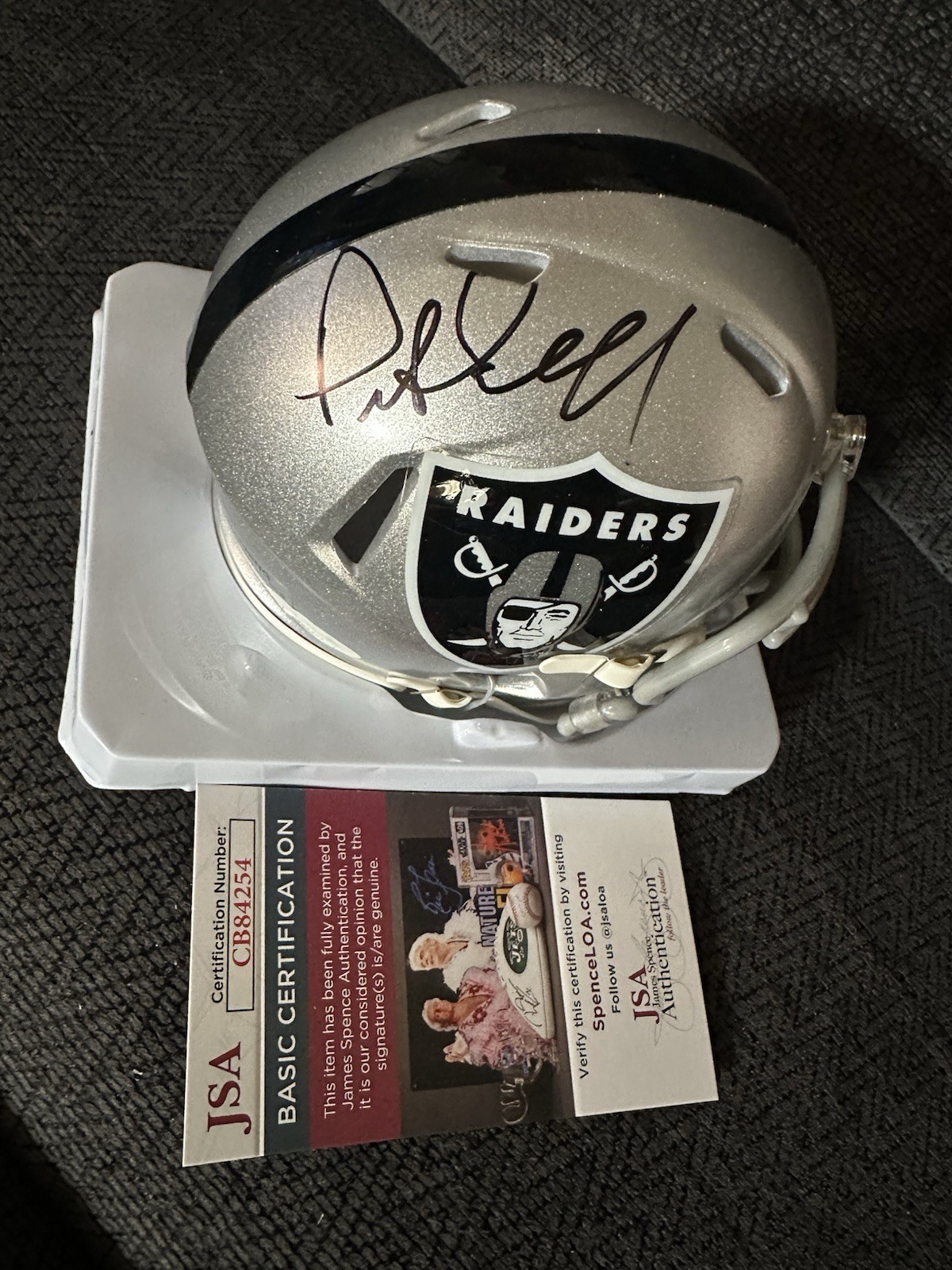 Coach Pete Carroll Signed Mini Helmet Raiders Autographed JSA Authentication COA
