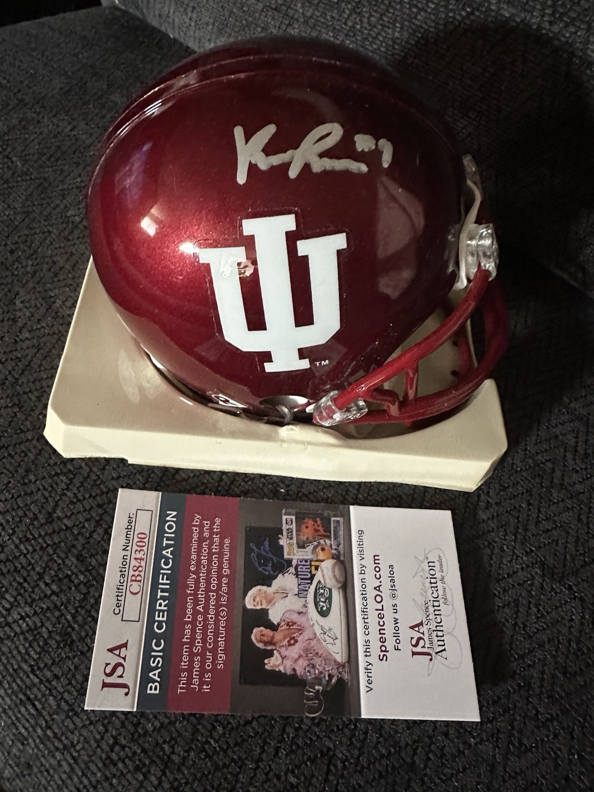 Kurtis Rourke Signed Indiana Hoosiers Mini Helmet JSA Authentication COA