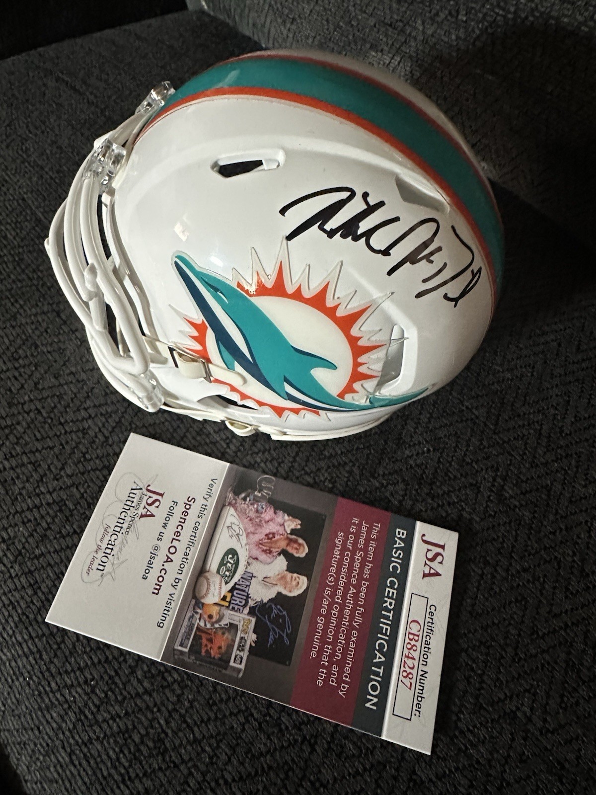 Coach Mike McDaniel Signed Mini Helmet JSA Authenticated COA Miami Dolphins