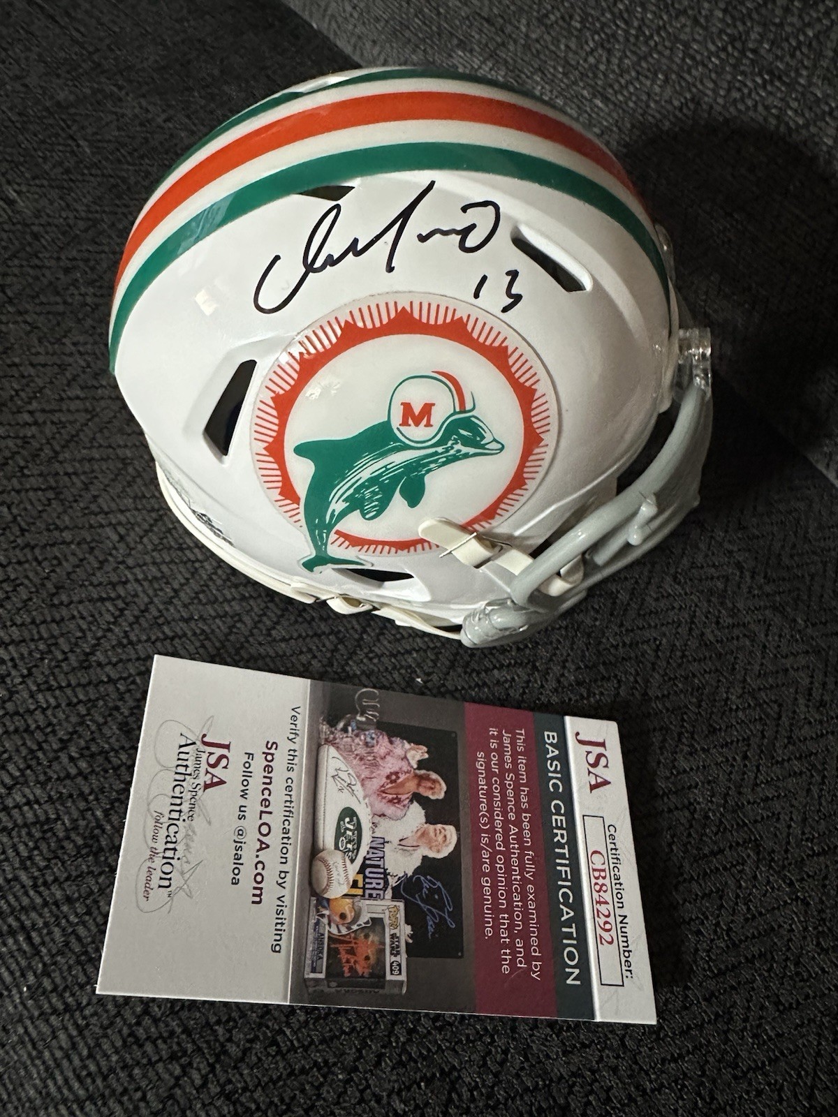 Dan Marino Signed Mini Helmet JSA Authenticated COA Miami Dolphins