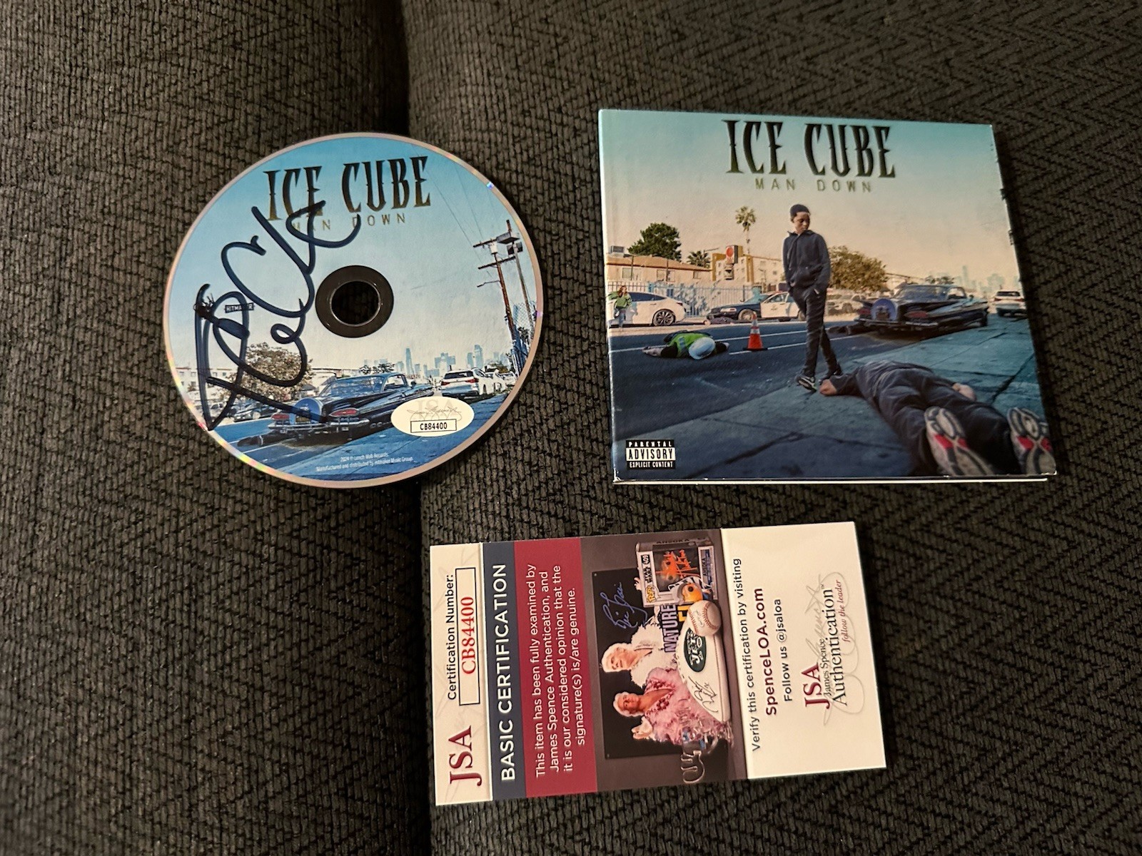 Ice Cube Signed Man Down Fear CD Autographed JSA Authenticated COA