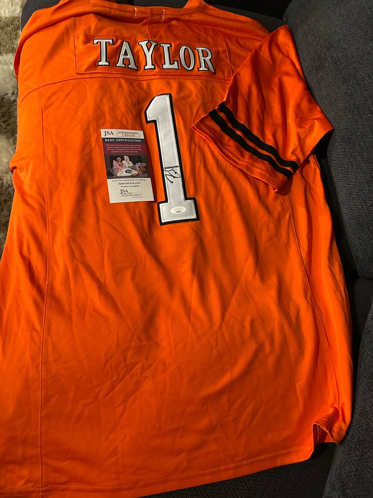 Coach Zac Taylor SIGNED Bengals Jersey Stitched XL JSA Authentication COA