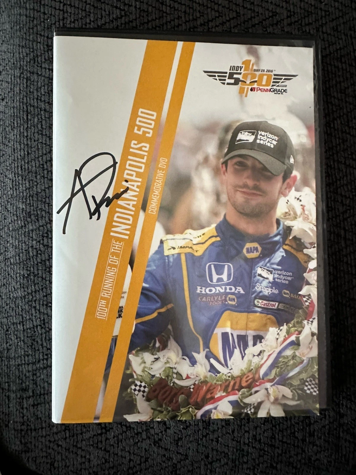 Alexander Rossi Signed 2016 Indianapolis 500 DVD Indy Car 100th Running 2 Sigs