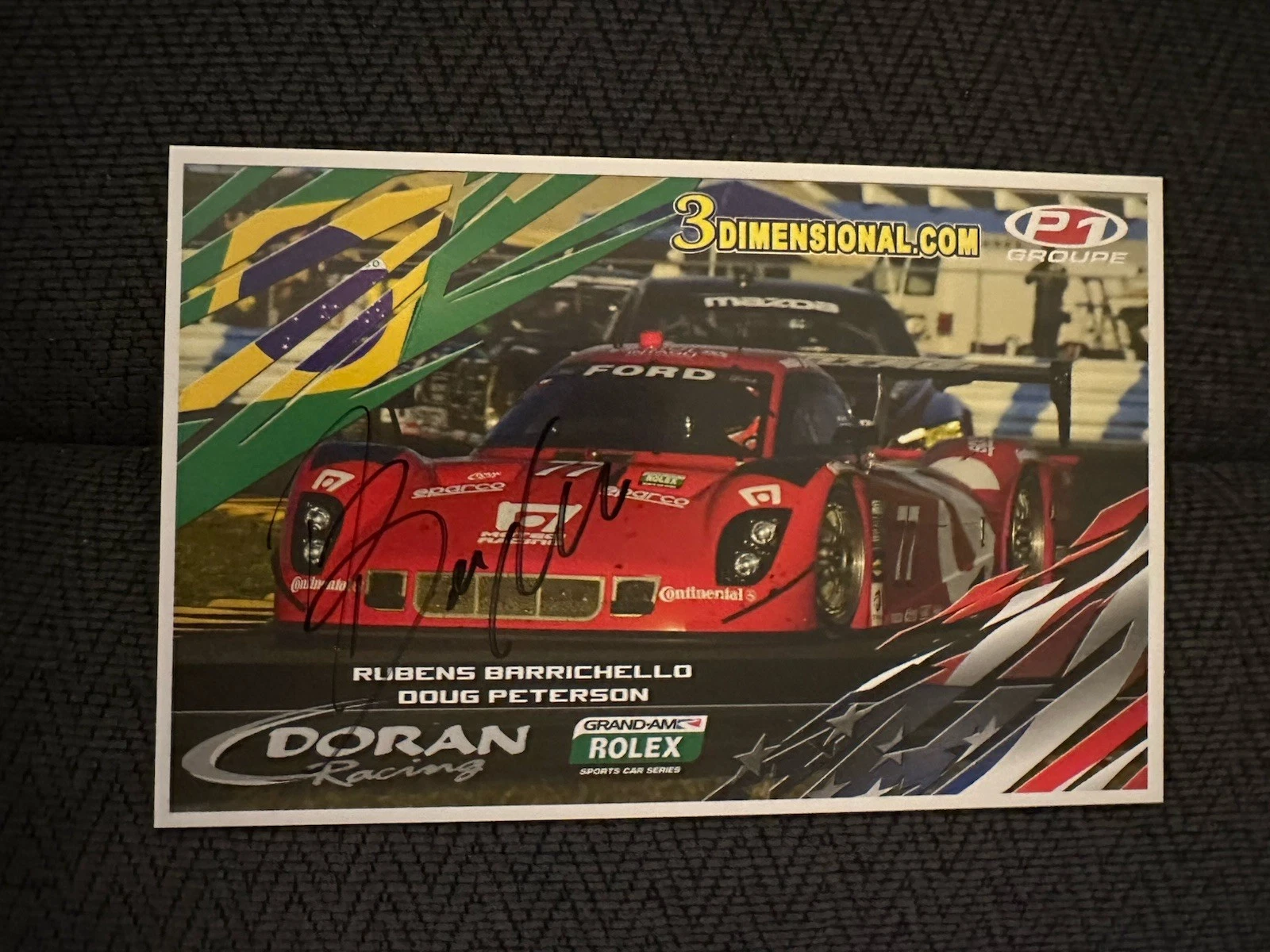 Rubens Barichello Signed Promo Hero Card IMSA Racing