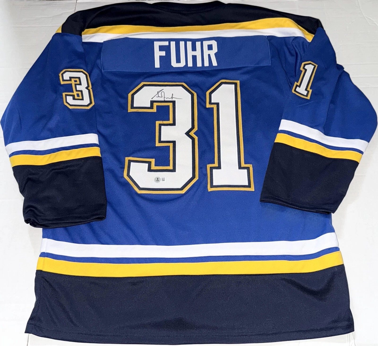 Grant Fuhr St. Louis Blues signed Custom jersey autographed Beckett Witnessed