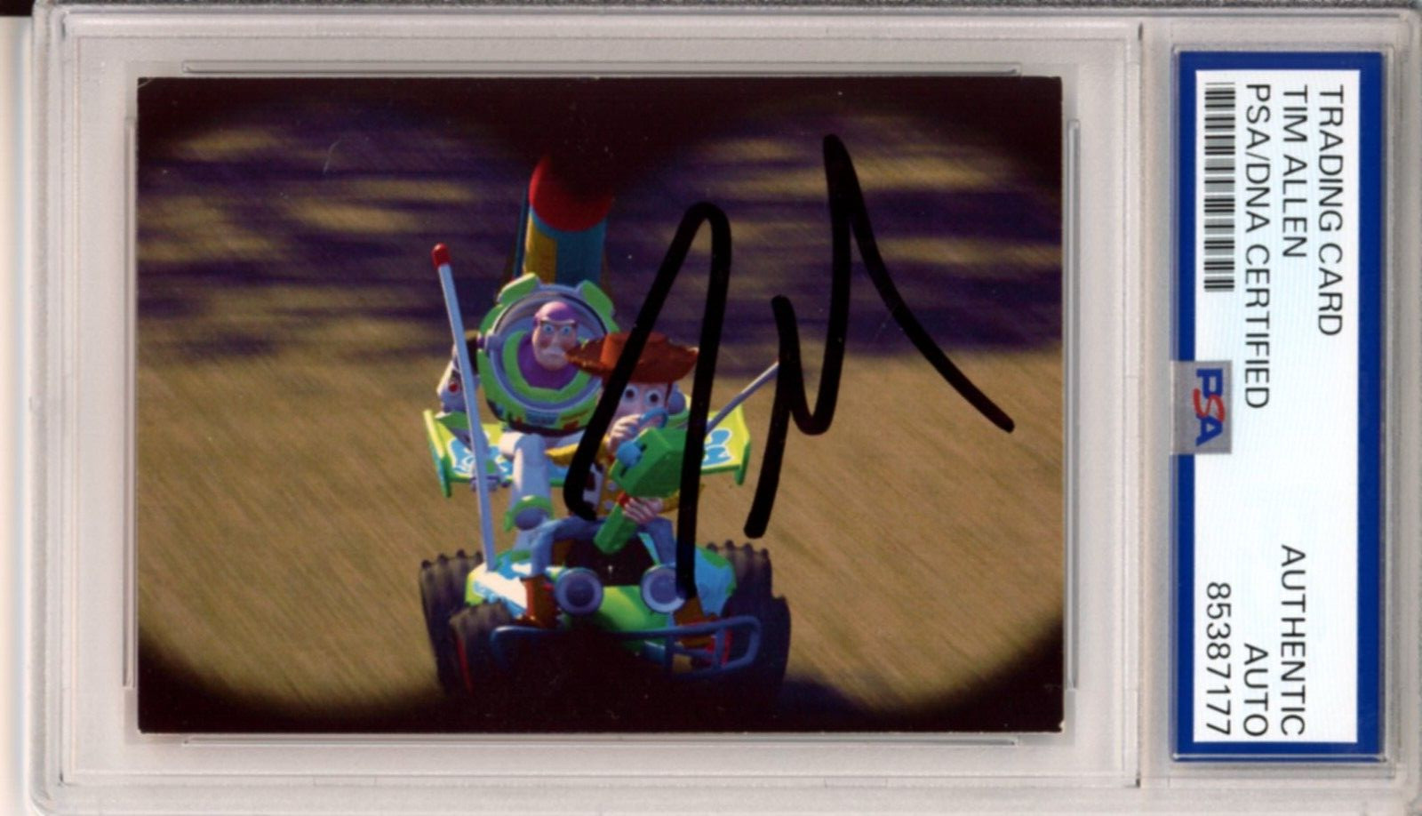 1995 DISNEY SKYBOX TOY STORY BUZZ TIM ALLEN SIGNED CARD PSA DNA COA AUTOGRAPHED