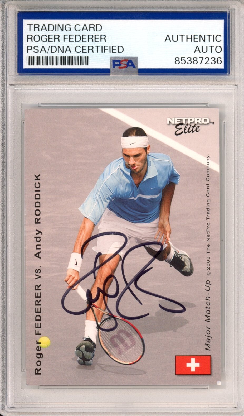 2003 NETPRO ELITE ROGER FEDERER SIGNED ROOKIE CARD PSA DNA COA AUTOGRAPH RC HOF