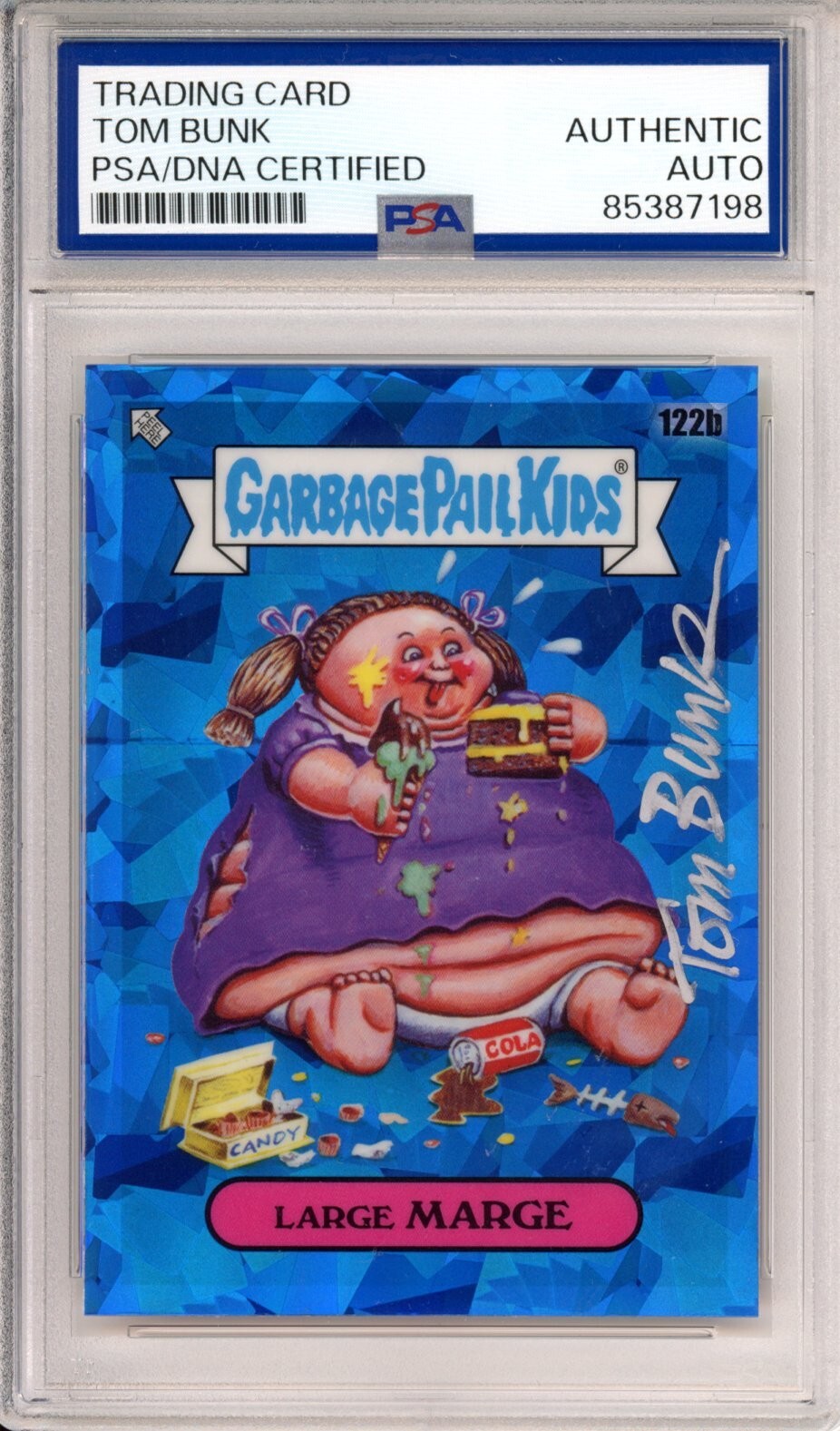 2021 Topps Garbage Pail Kids Sapphire Large Marge #122b PSA DNA SIGNED Tom Bunk