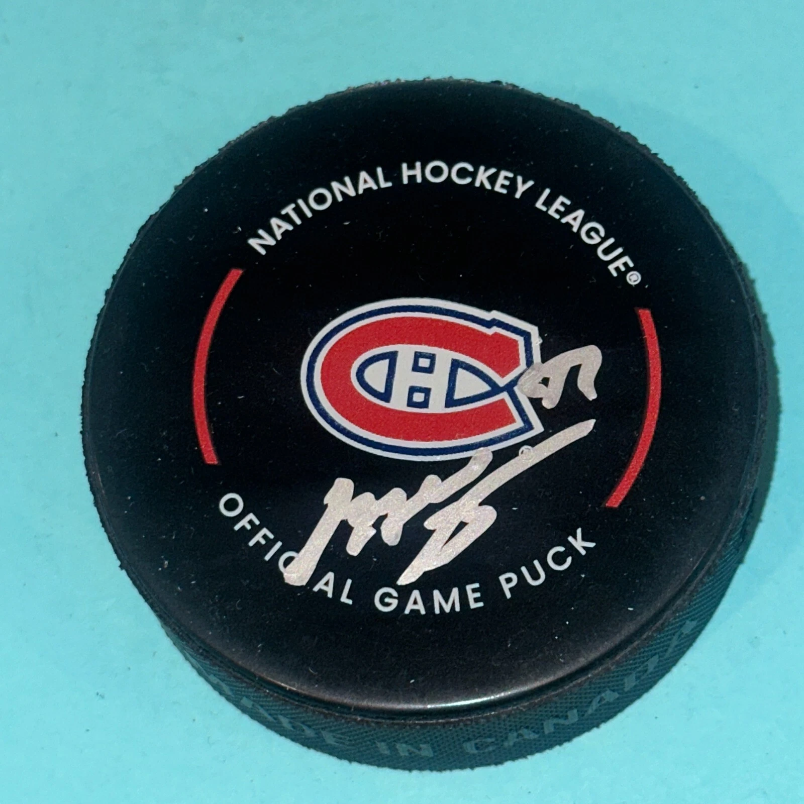 JAYDEN STRUBLE Signed Montreal CANADIENS Official GAME Puck Beckett (BAS)