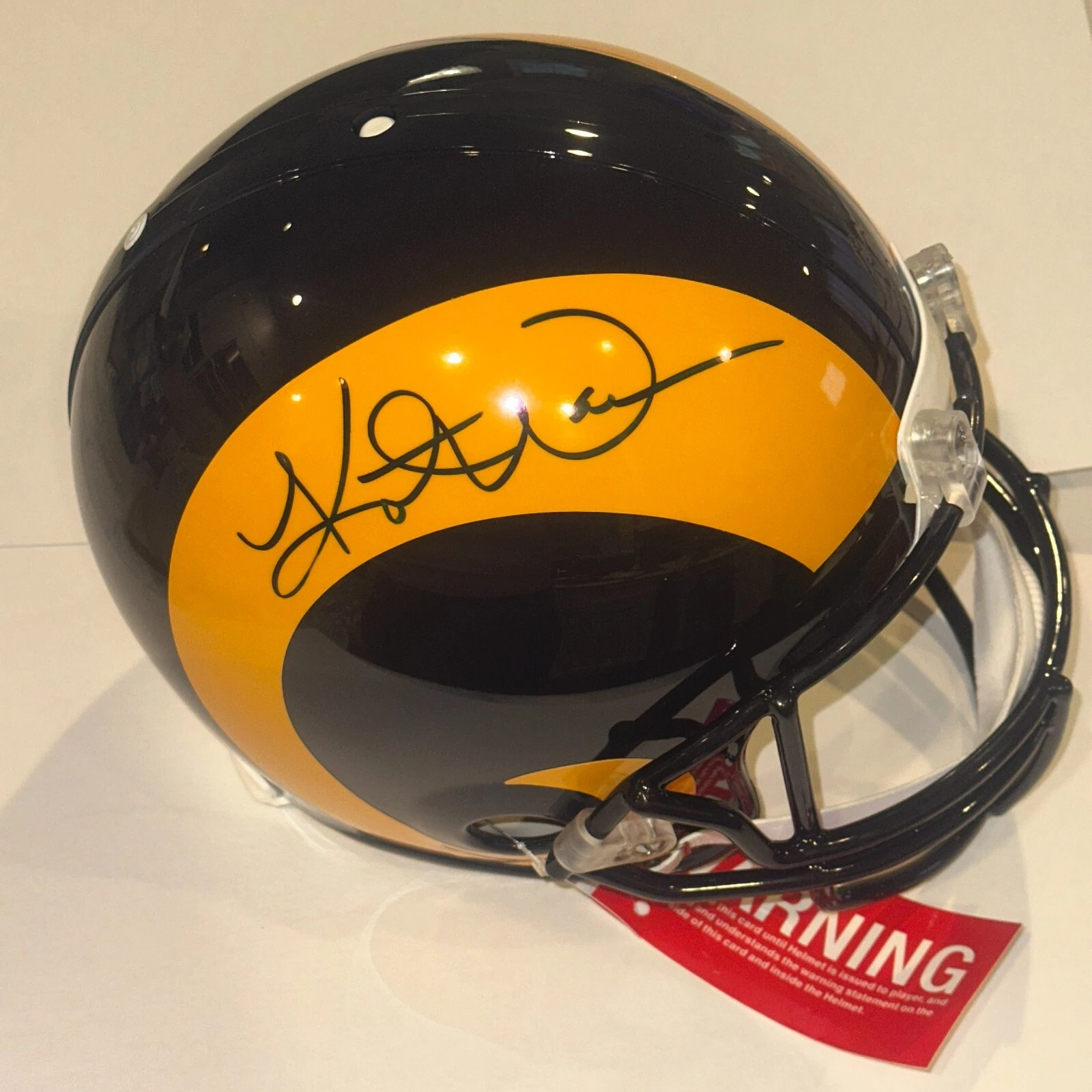 KURT WARNER Signed Full-Size St. Louis RAMS Proline Helmet w/ Beckett COA (BAS)