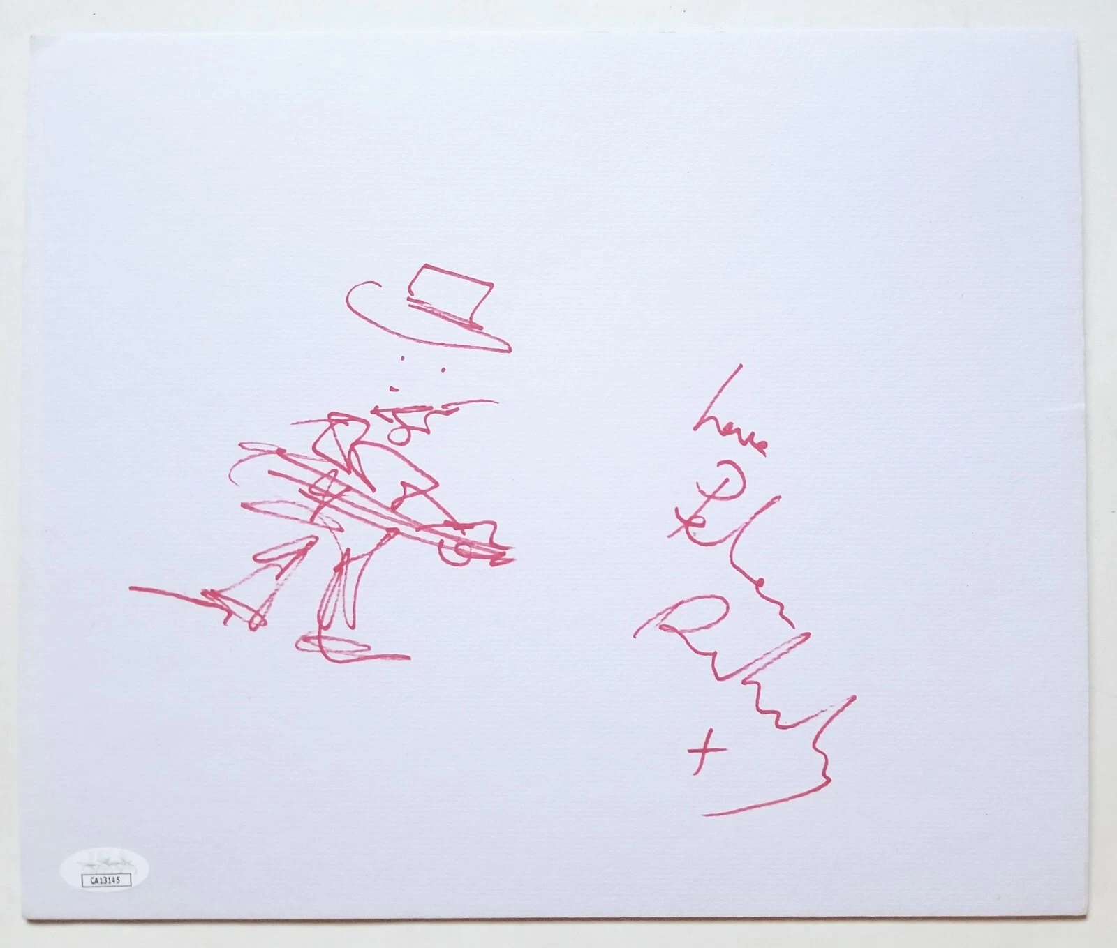 Pete Doherty of The Libertines hand drawn & SIGNED Artwork Sketch JSA COA