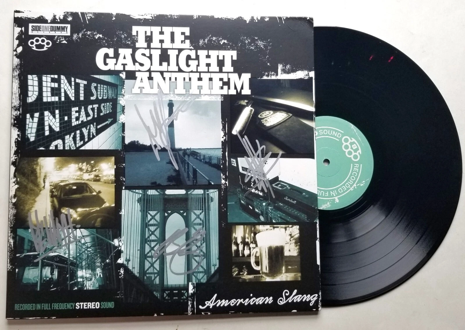 The Gaslight Anthem REAL hand SIGNED American Slang Vinyl Record COA Autographed