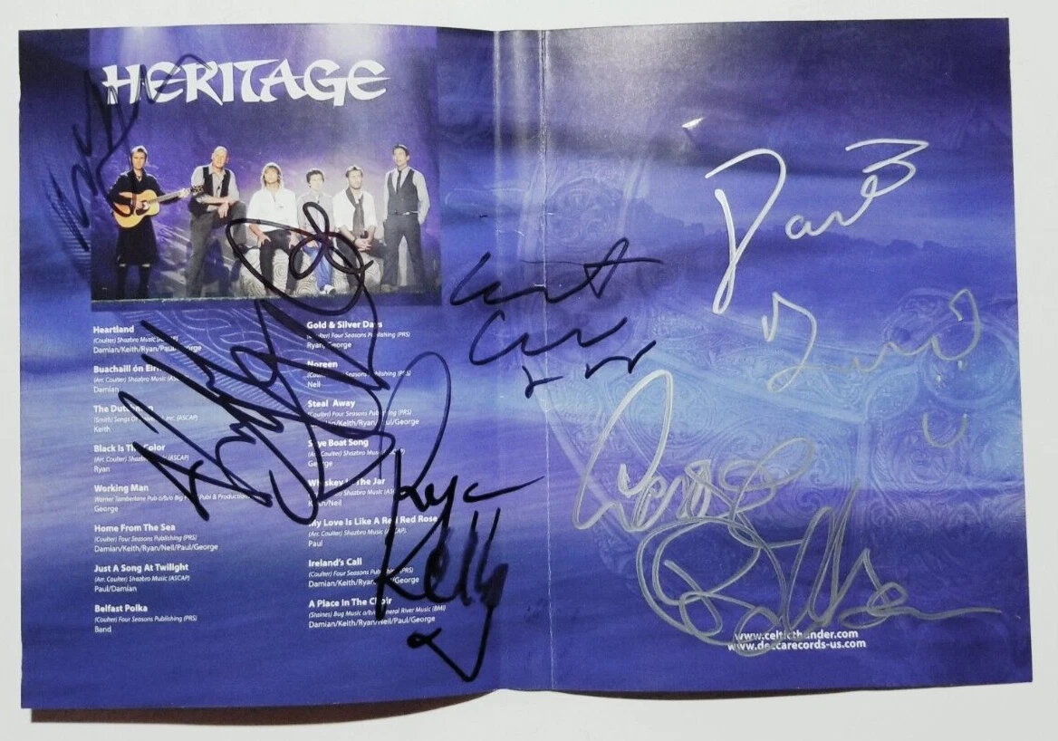 Celtic Thunder REAL hand SIGNED Heritage DVD COA Autographed George +