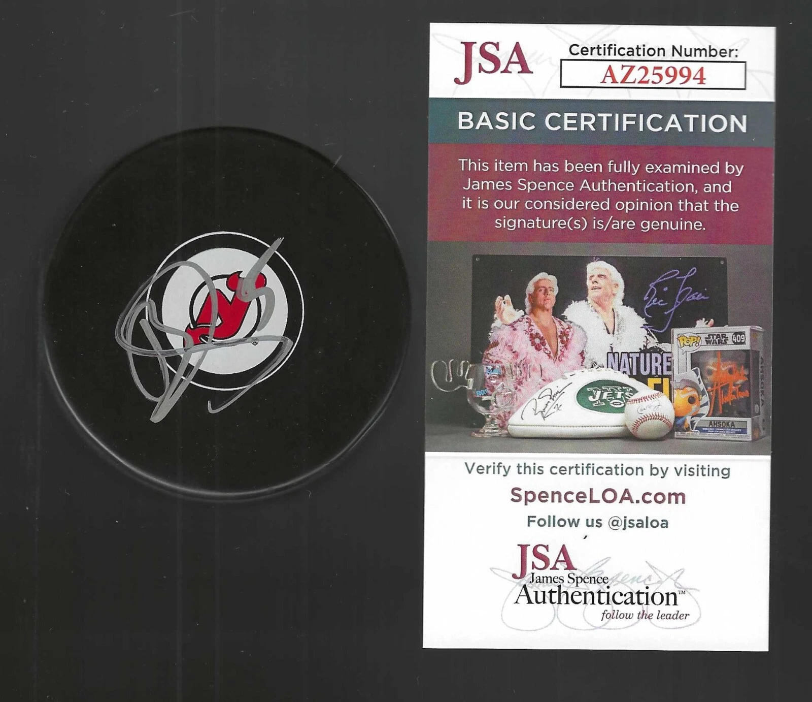 Brenden Dillon Signed New Jersey Devils Puck JSA COA