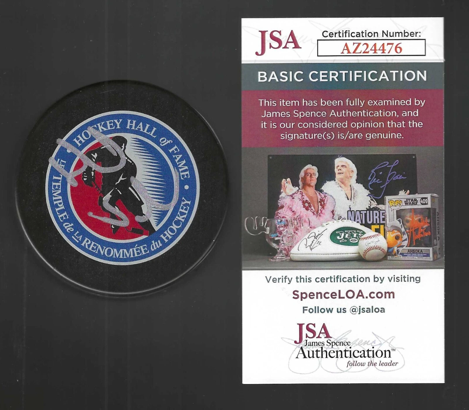 Henrik Sedin Signed Vancouver Canucks Hockey Hall Of Fame HOF Puck JSA COA