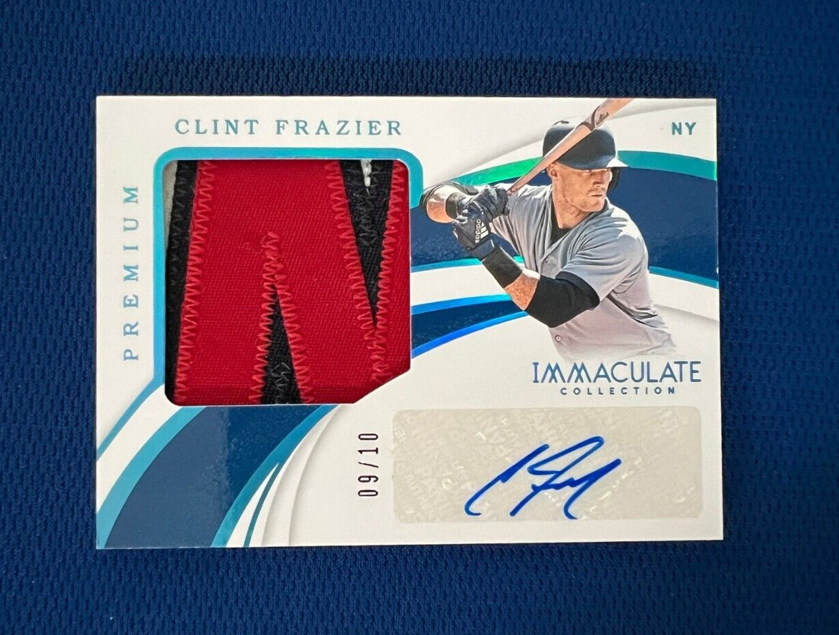 2019 IMMACULATE CLINT FRAZIER SIGNED AUTO MULTI COLOR PATCH JERSEY CARD /10