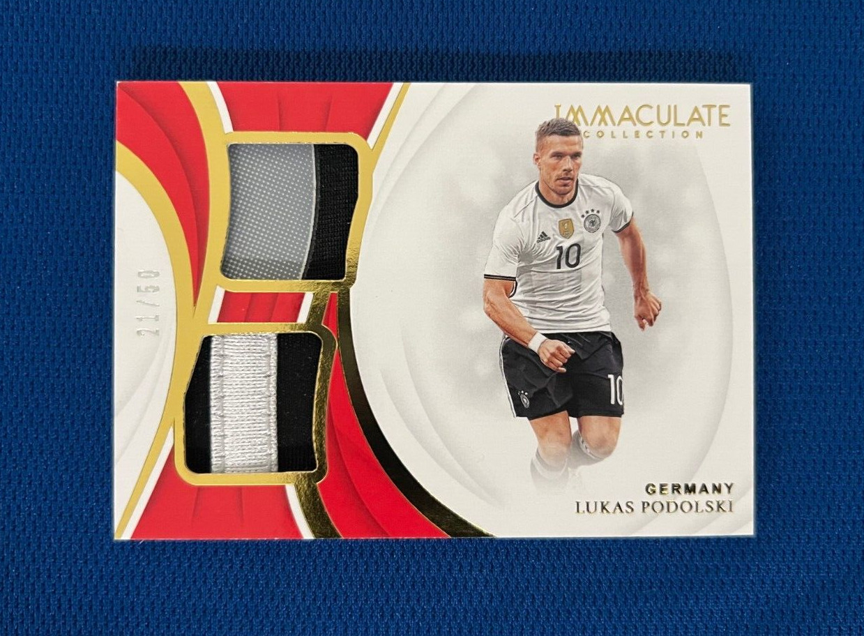 2018-19 IMMACULATE LUKAS PODOLSKI GERMANY DUAL PATCH JERSEY CARD /50 #DP-LP