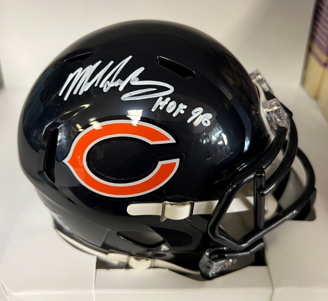 MIKE SINGLETARY CHICAGO BEARS HOF 98 SIGNED AUTOGRAPHED MINI HELMET BECKETT **