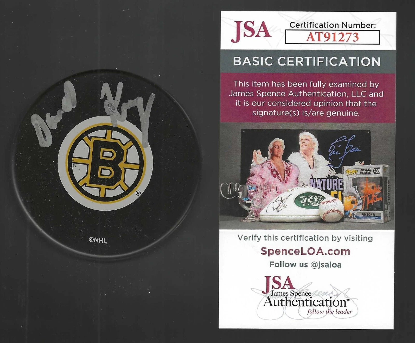 David Krejci Signed Boston Bruins Puck JSA COA