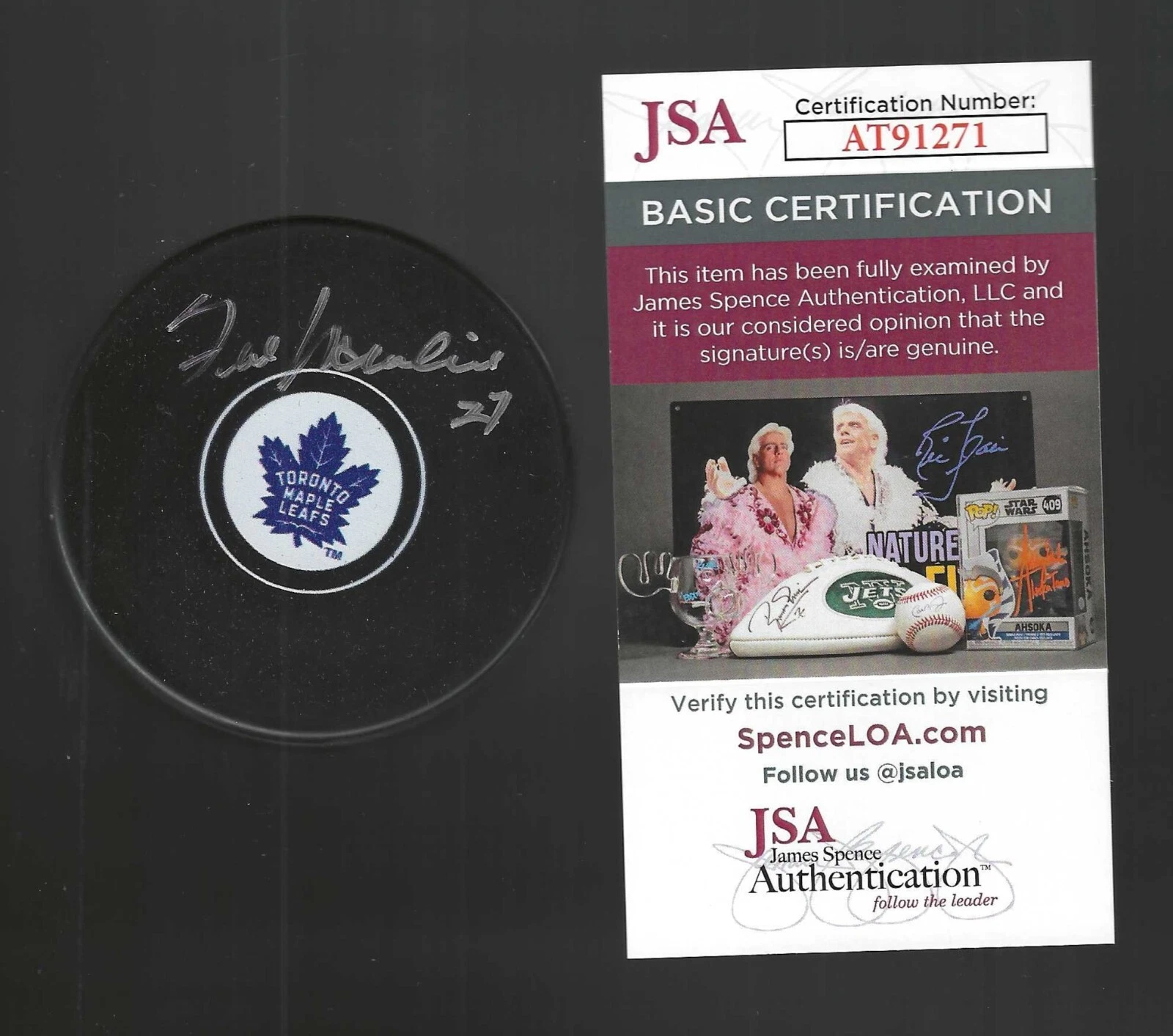 Frank Mahovlich Signed Toronto Maple Leafs Puck JSA COA