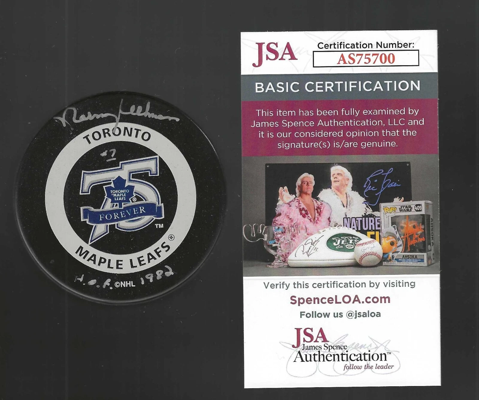 Norm Ullman Signed Toronto Maple Leafs 75th Anniversary Game Puck JSA COA