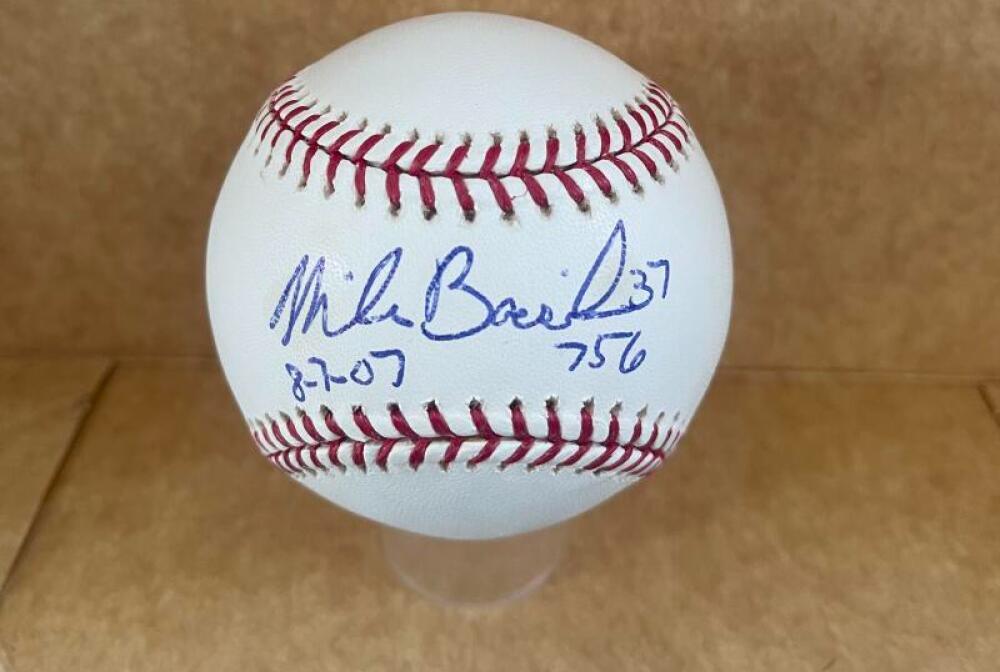 MIKE BACSIK NATS 8-7-07 756 SIGNED AUTOGRAPHED M.L. BASEBALL BECKETT AUTH