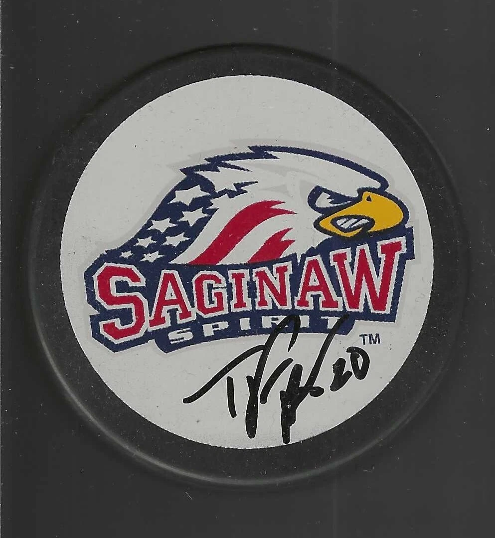 Taylor Raszka Signed Saginaw Spirit Puck