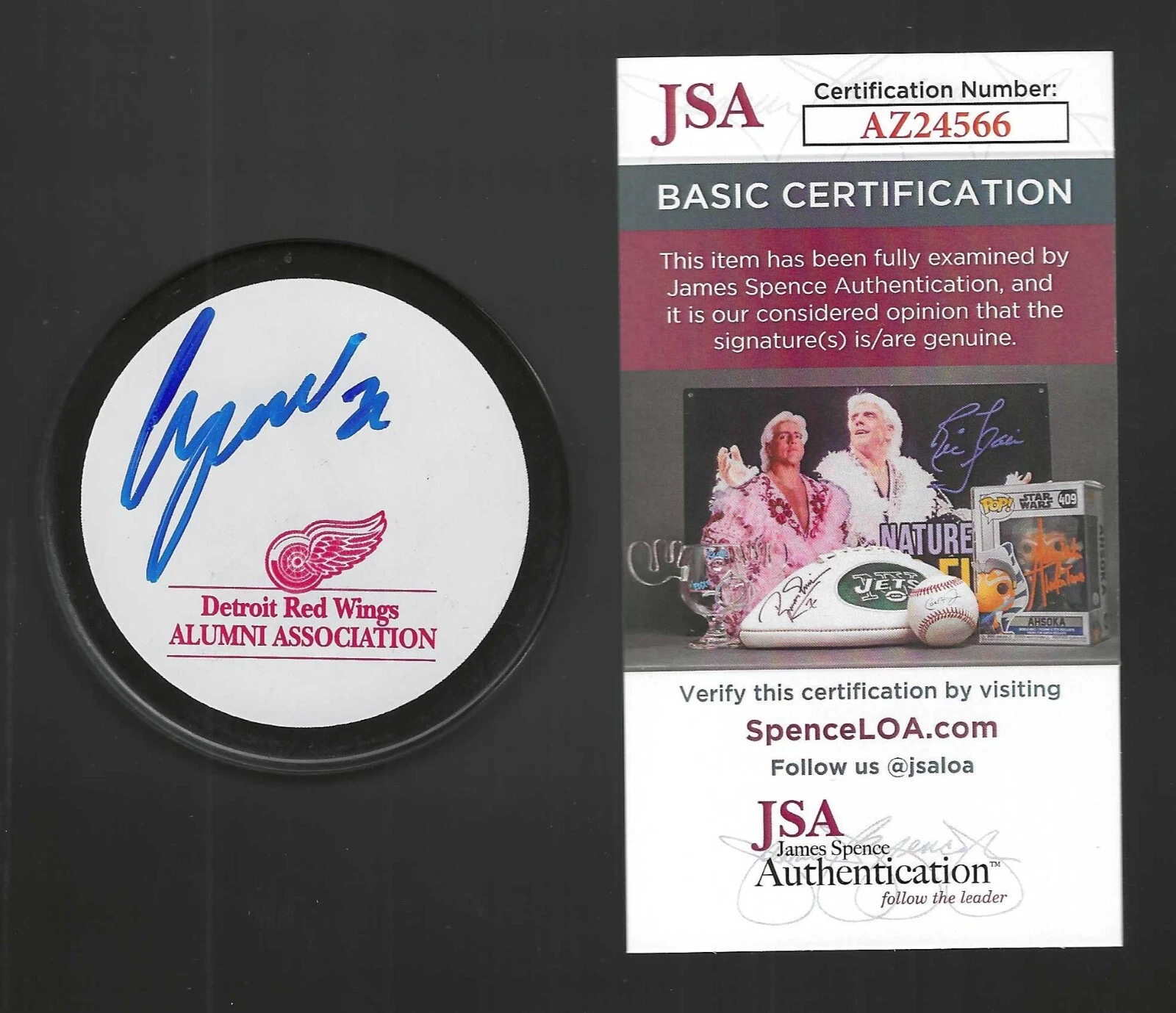 Chris Osgood Signed Detroit Red Wings Alumni Puck JSA COA