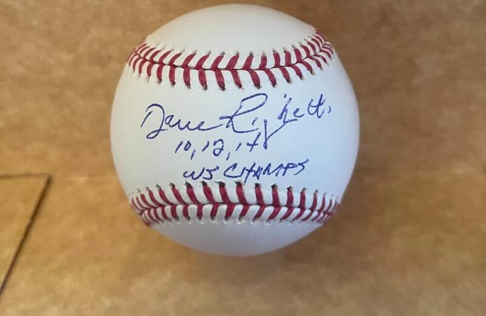 DAVE RIGHETTI 10,12, 14 WS CHAMPS SIGNED AUTOGRAPHED M.L. BASEBALL BECKETT AUTH