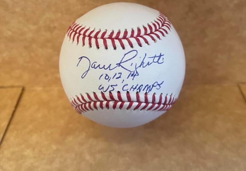 DAVE RIGHETTI 10,12, 14 WS CHAMPS SIGNED AUTOGRAPHED M.L. BASEBALL BECKETT AUTH