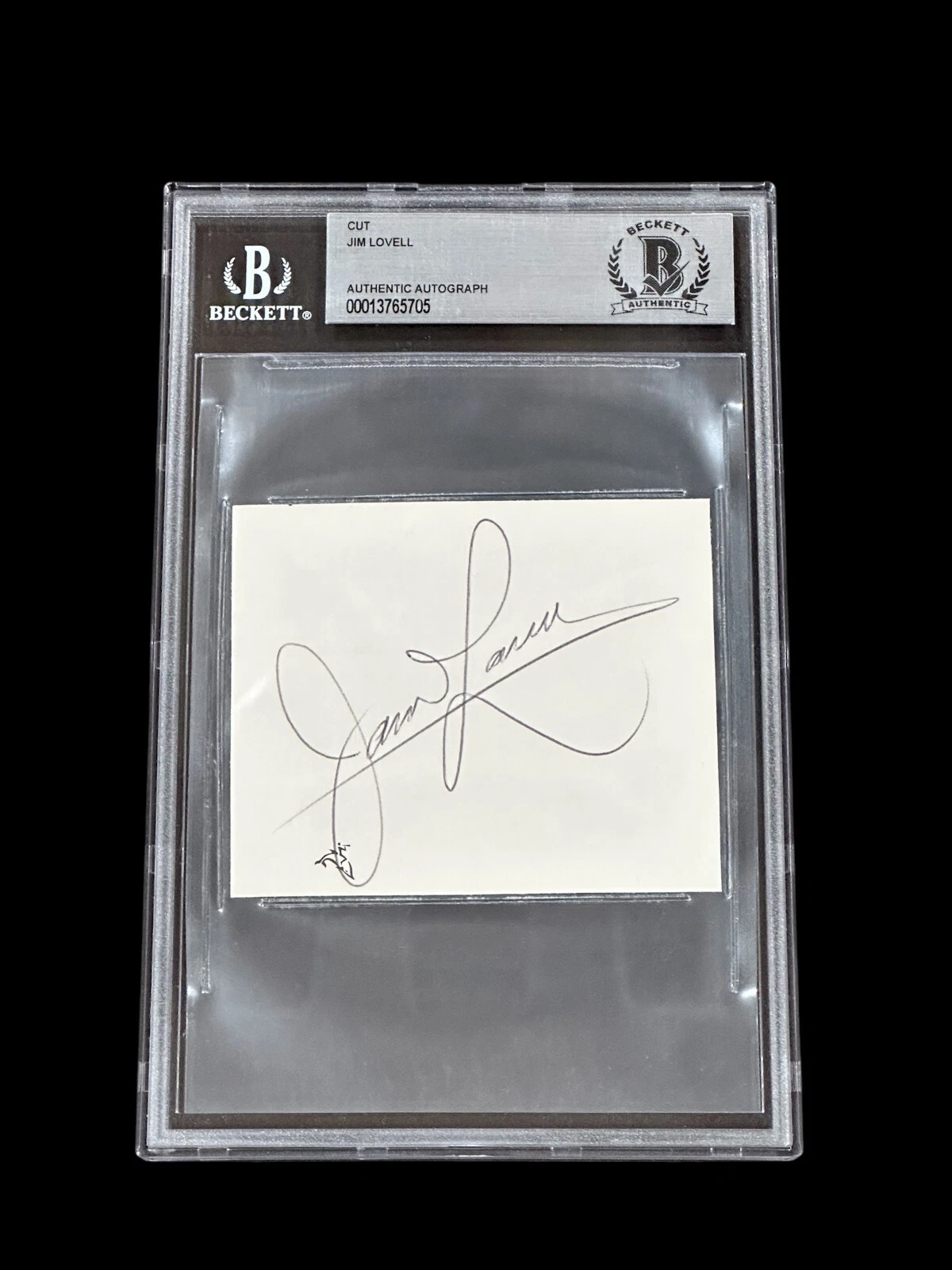 Jim James Lovell NASA Apollo Gemini Astronaut Signed Autograph BAS Beckett Slab