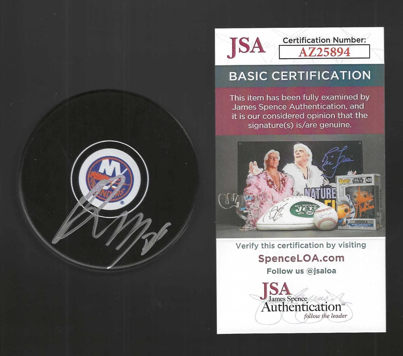 Isaiah George Signed New York Islanders Puck JSA COA