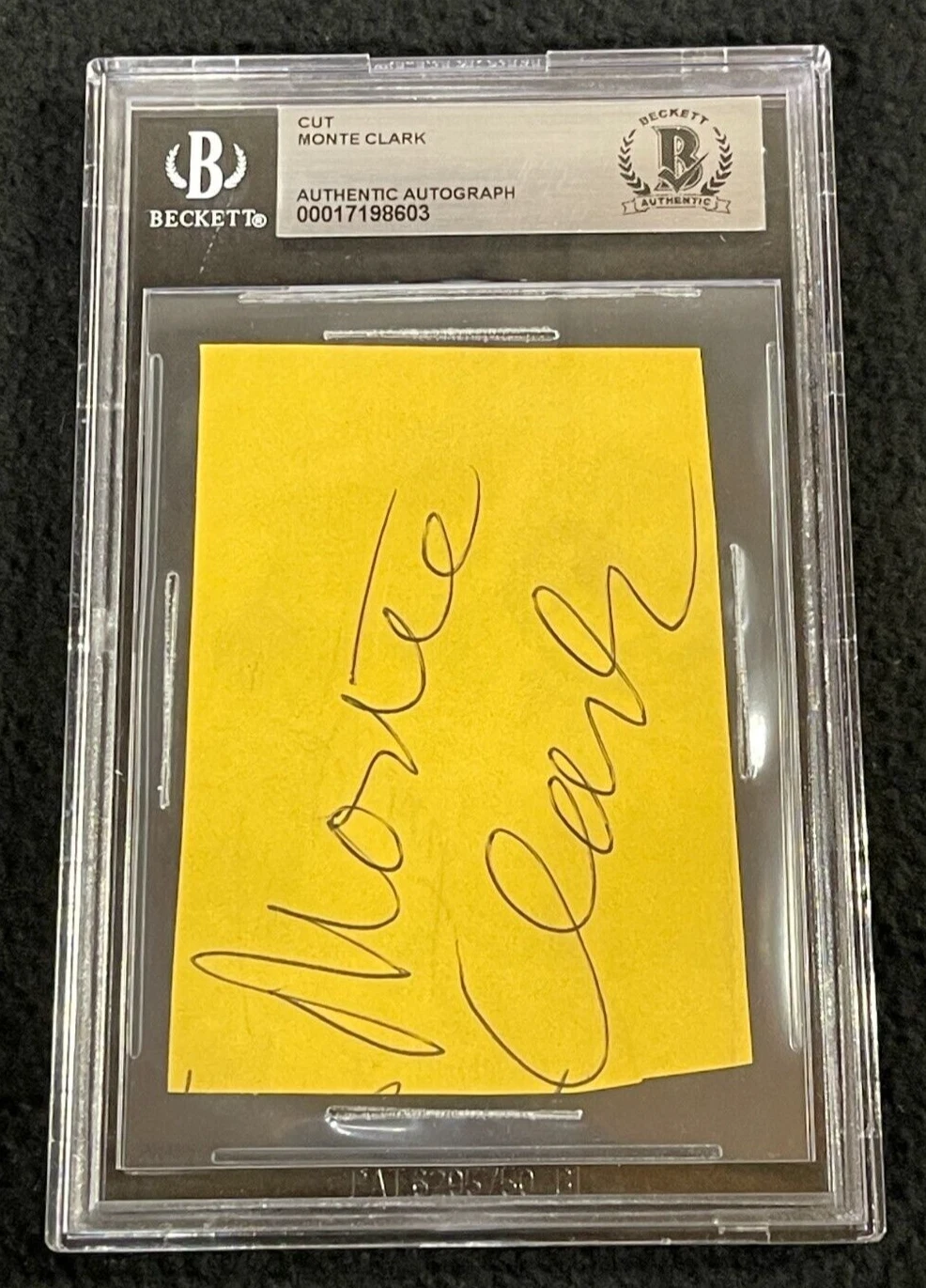 Monte Clark Signed Cut Autograph Detroit Lions #1 Beckett Certified