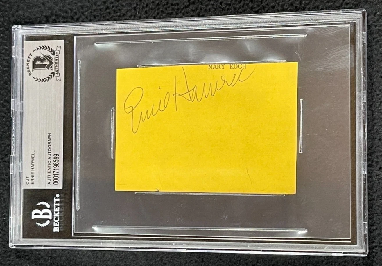 Ernie Harwell Signed Cut Autograph Detroit Tigers #1 Beckett Certified